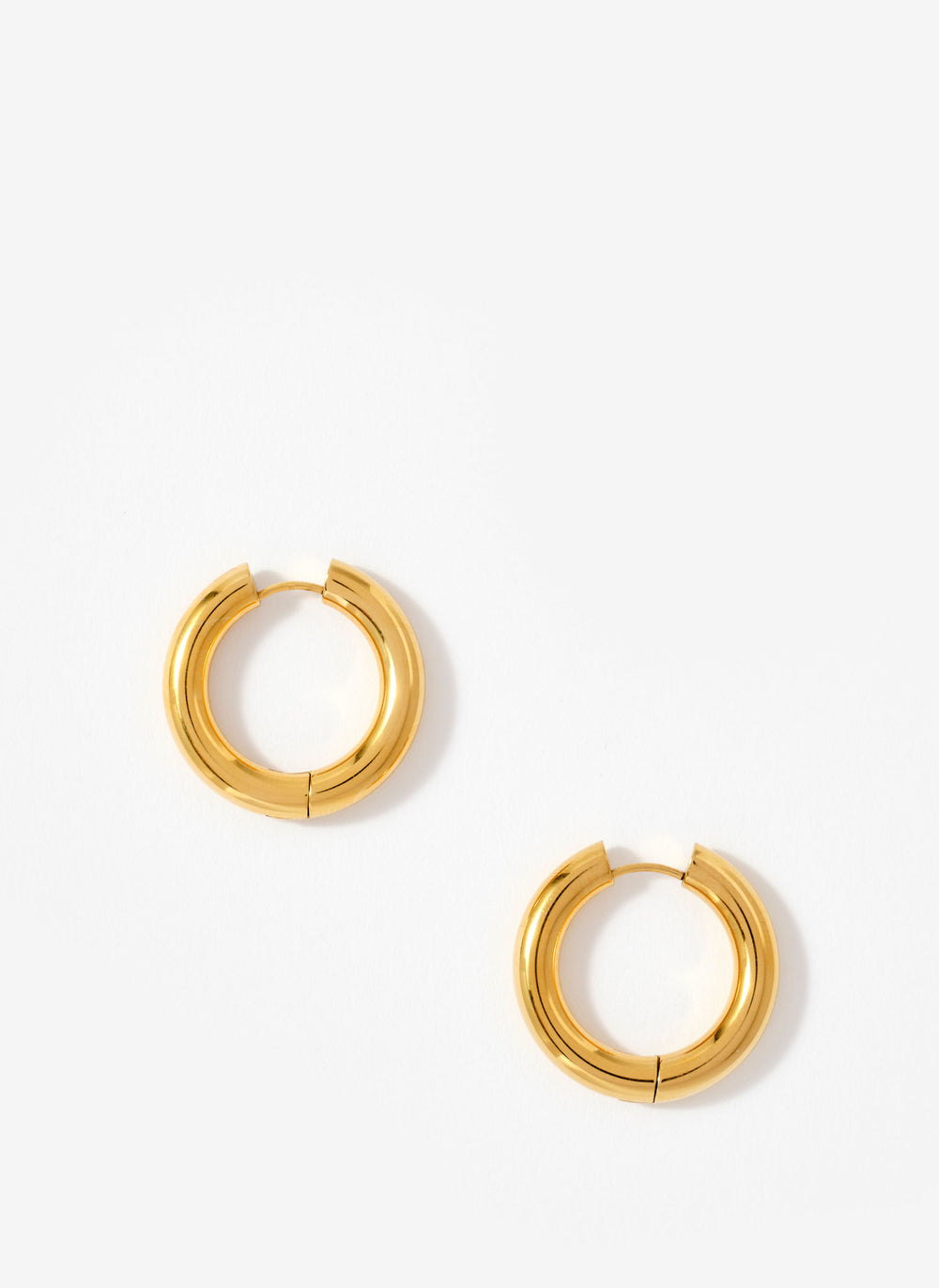 Gold Plated Stainless Steel Large Hoop Earrings