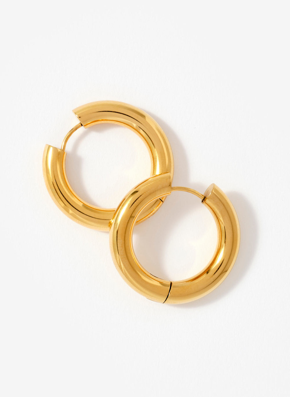Gold Plated Stainless Steel Large Hoop Earrings