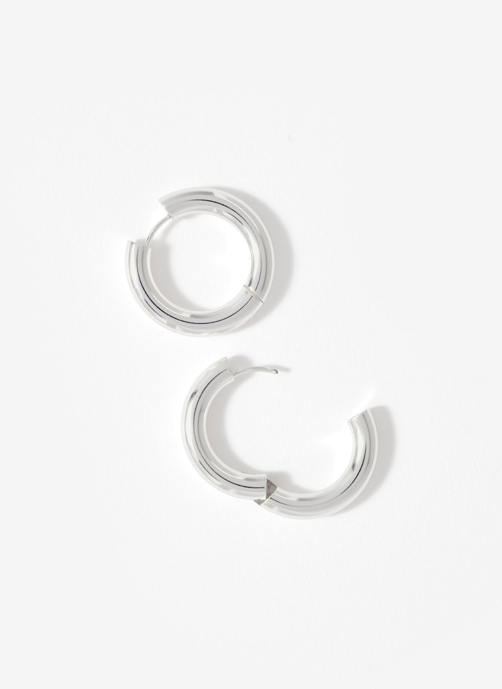 Silver Stainless Steel Large Hoop Earrings