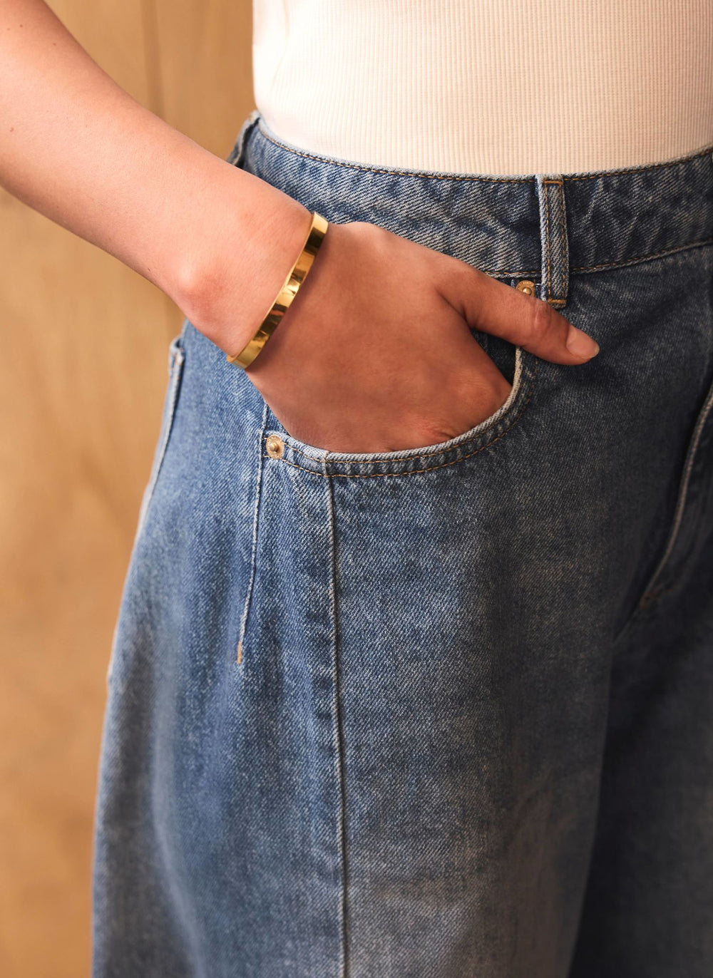Gold Stainless Steel Slim Bangle