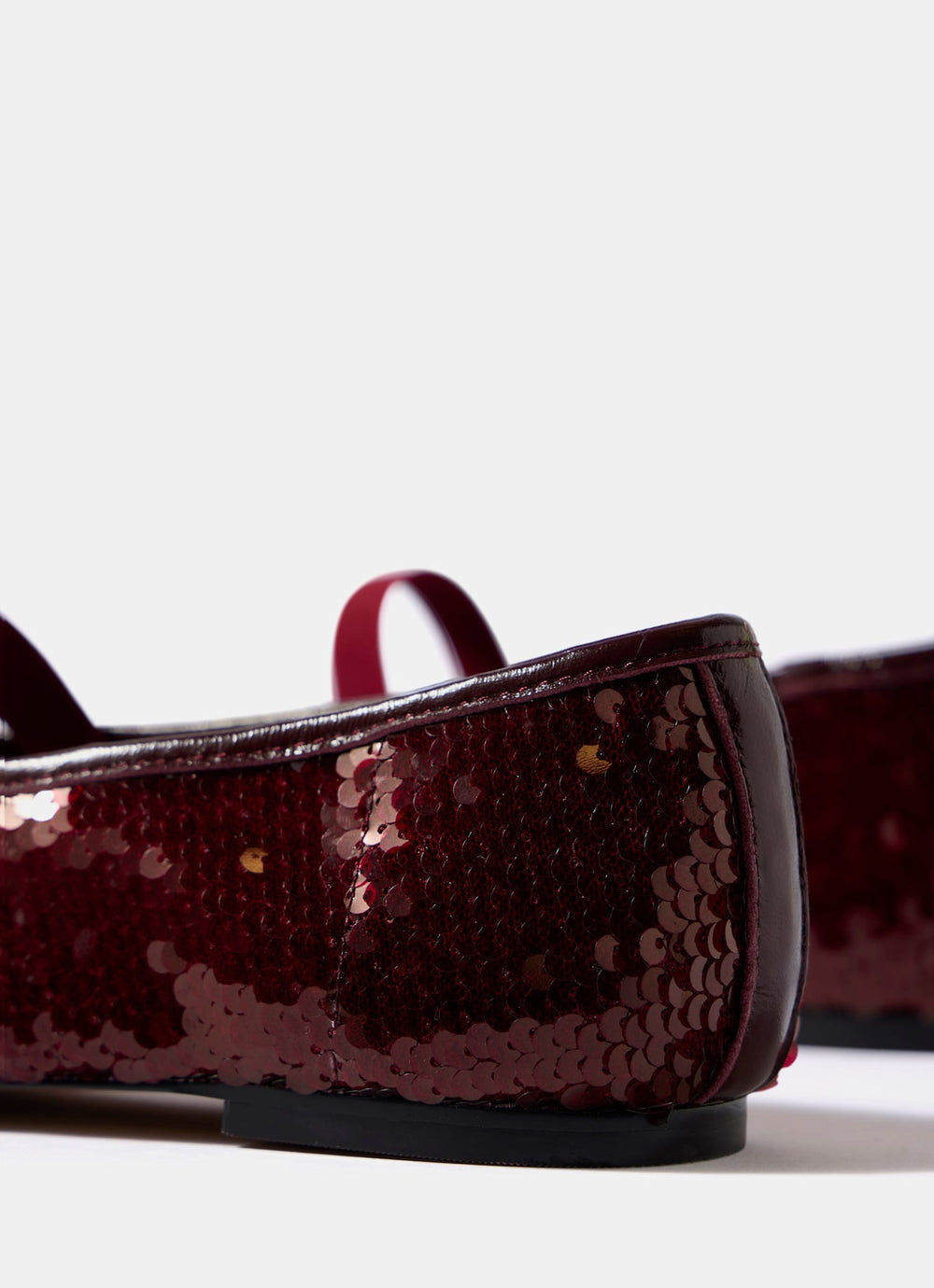 Stella Burgundy Sequin Ballet Pumps