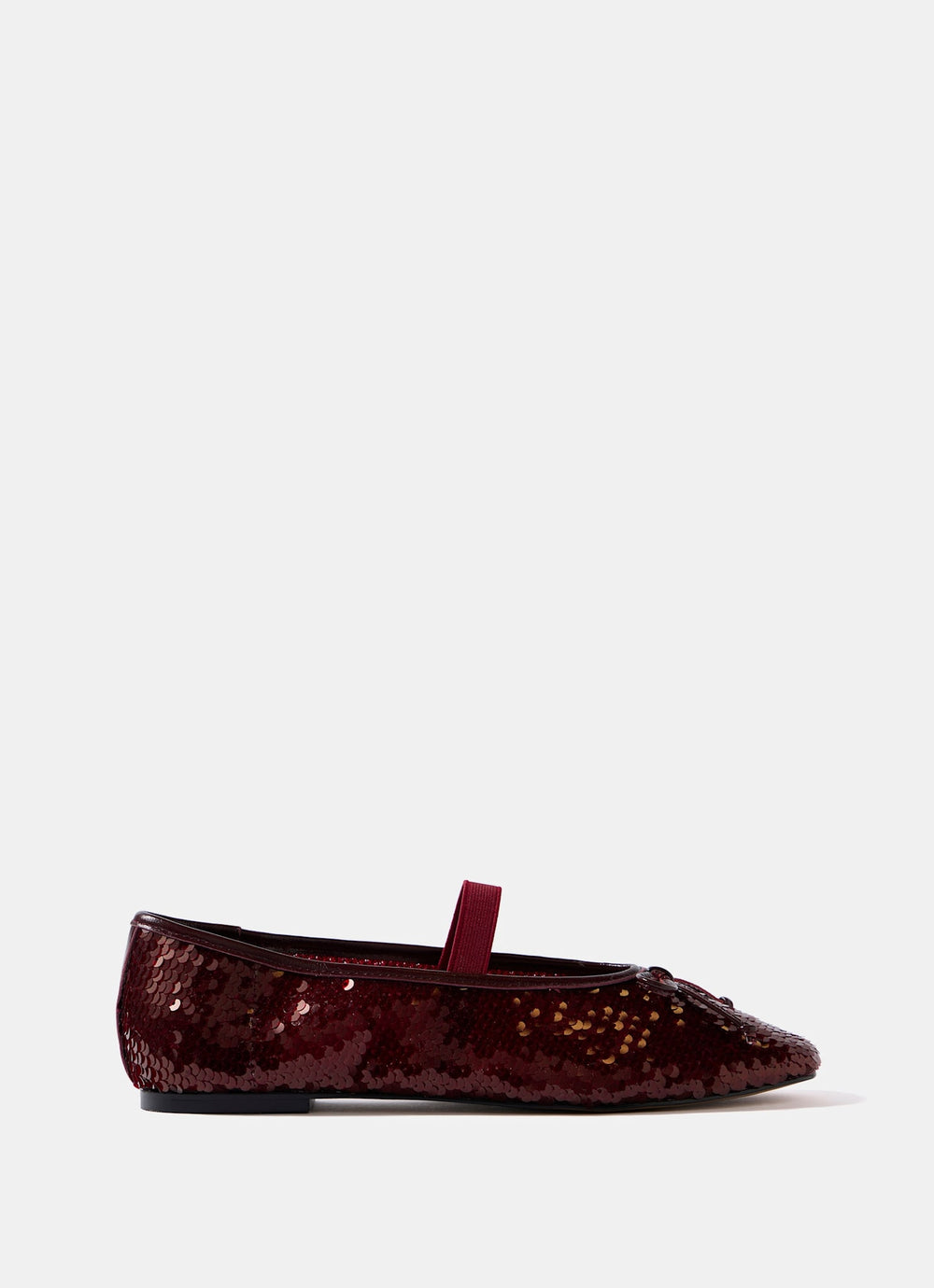 Stella Burgundy Sequin Ballet Pumps