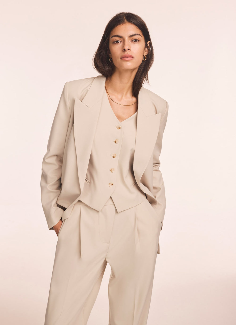 Neutral Tailored Waistcoat