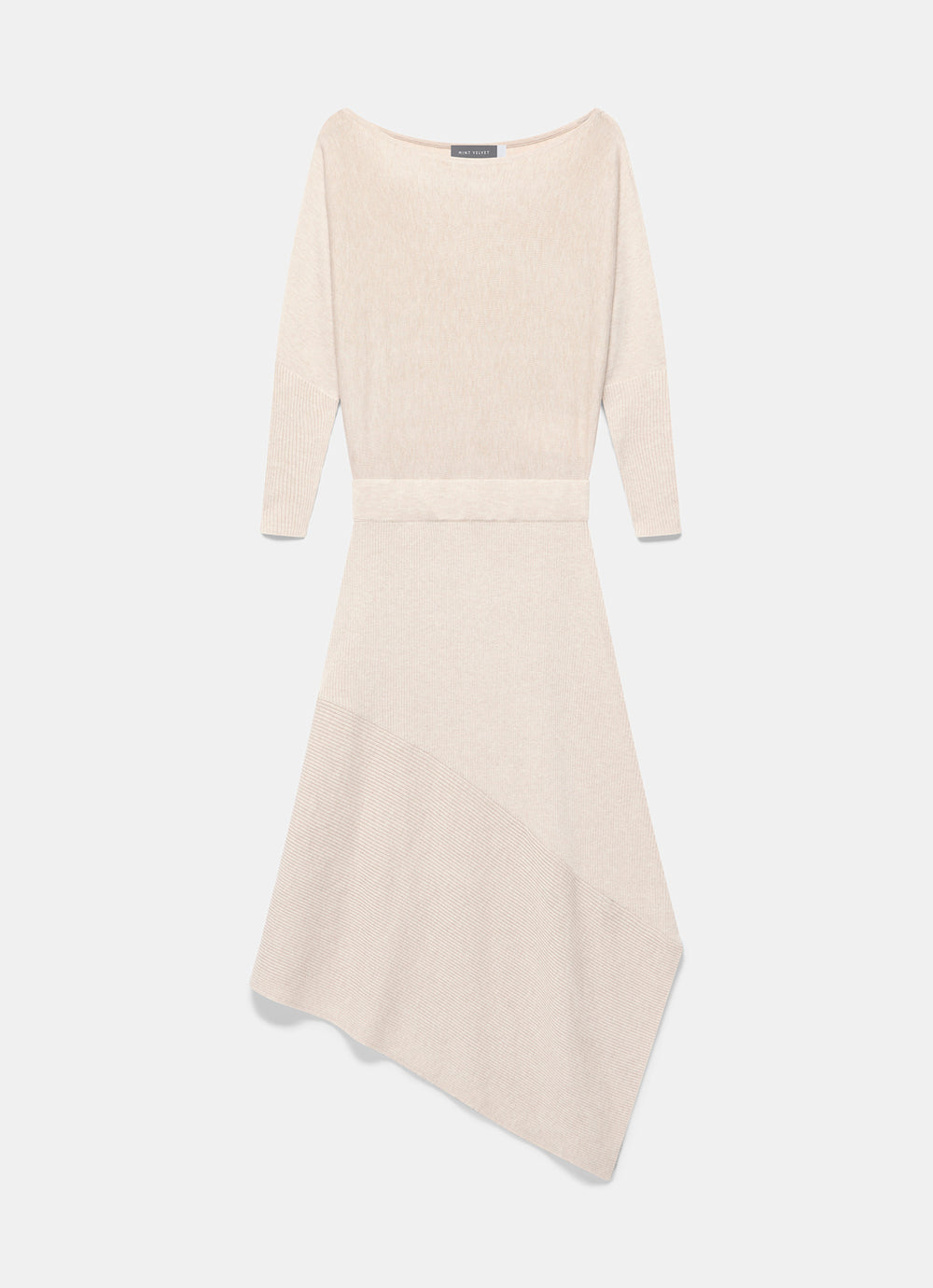 strapless open back dress Neutral Batwing Asymmetric Knit Maxi Dress – Mint Velvet
