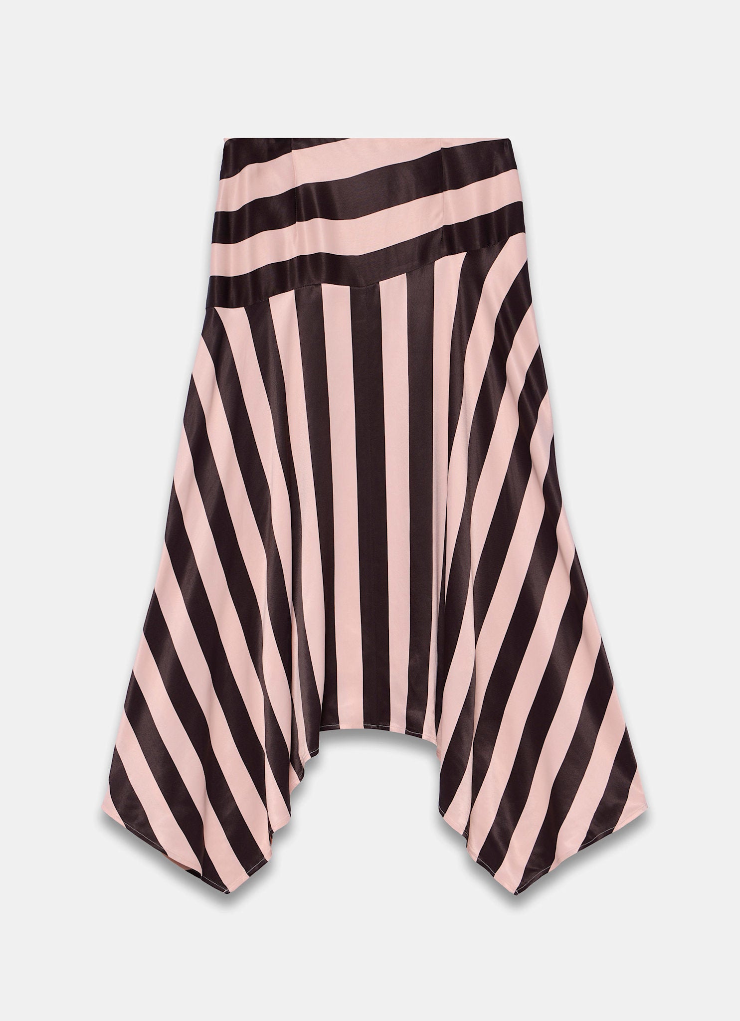 Pink & Brown Satin Striped Midi Skirt – Mint Velvet