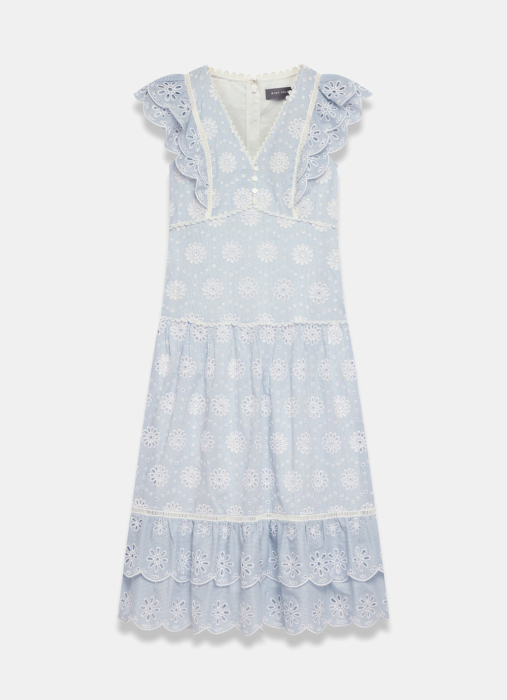 blue dress for baby girl Isabel Broderie Mix maxi Dress-Cerulean Blue