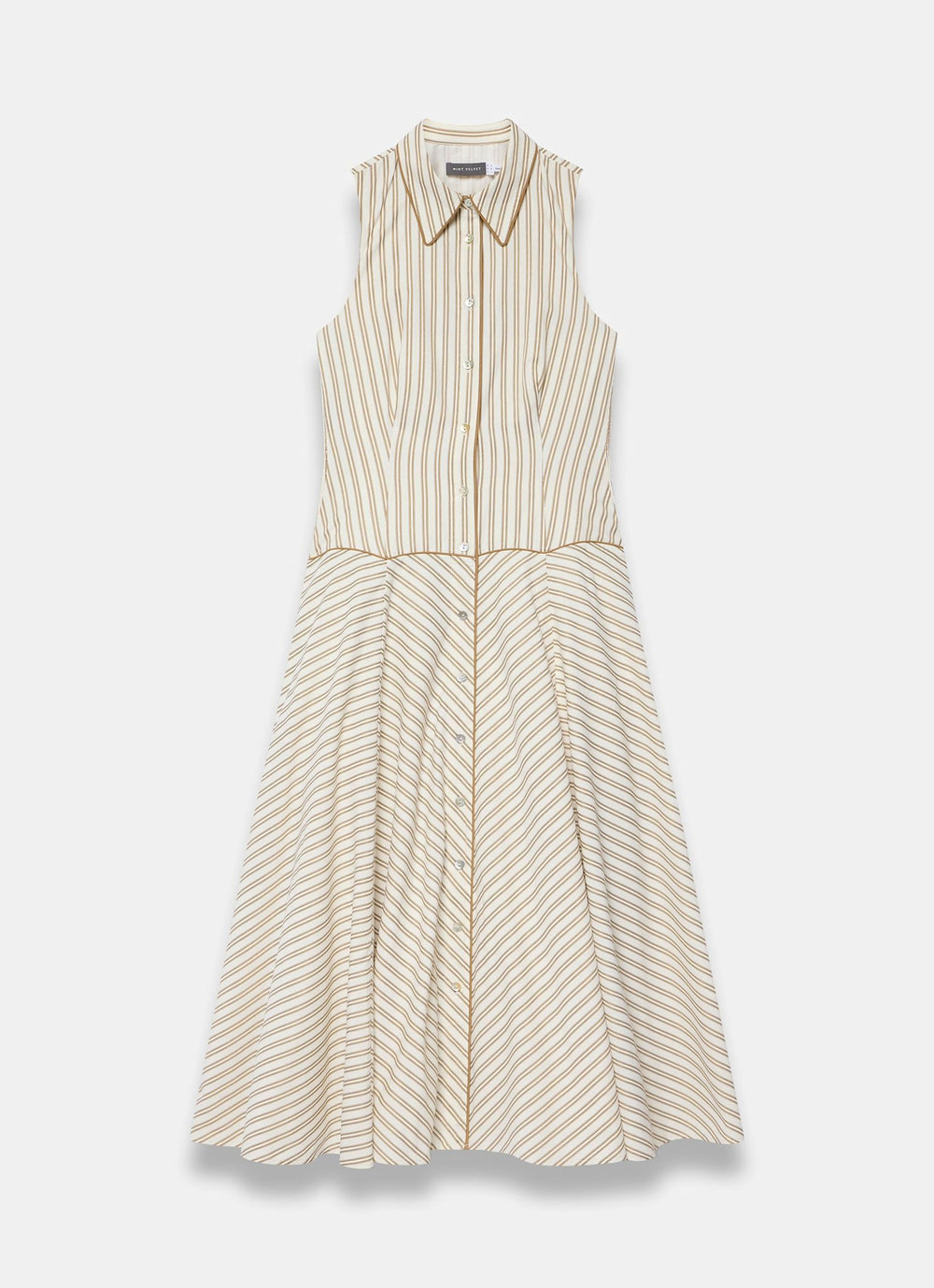 Neutral Cotton Blend Striped Midi Dress Mint Velvet Neutral Cotton Blend Striped Midi Dress Mint Velvet