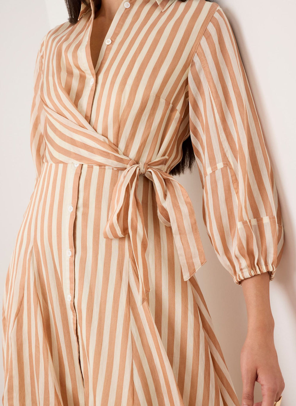 strapless open back dress Tiny Big Sister Orange Striped Bows Dress main image 1