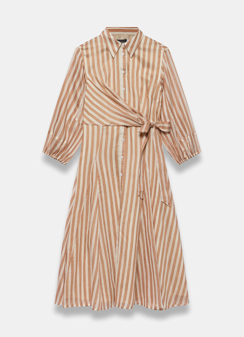 champagne satin stripe midi shirt dress Striped Midi Shirt Dress Scotch & Soda