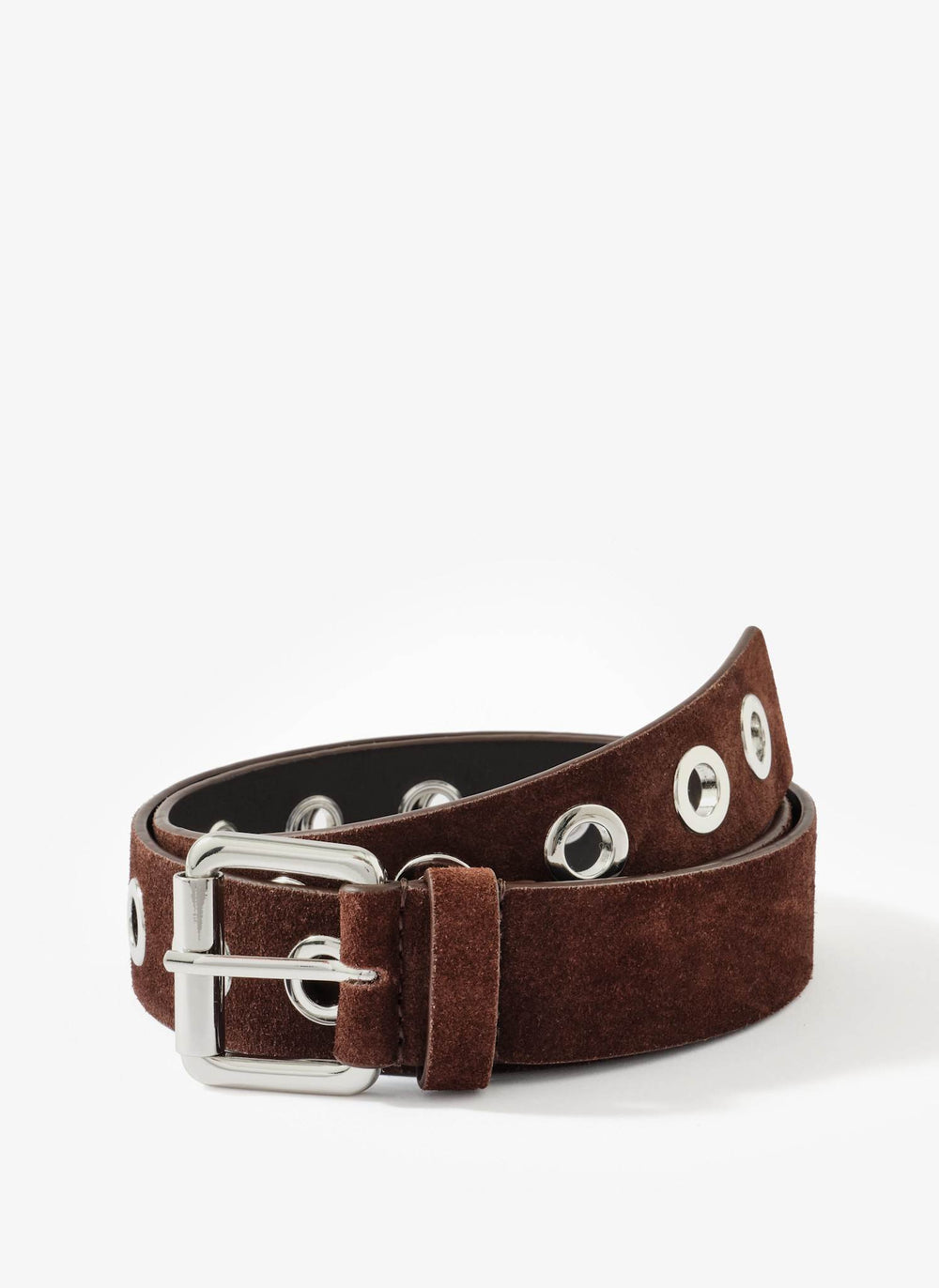 Brown Suede Eyelet Belt