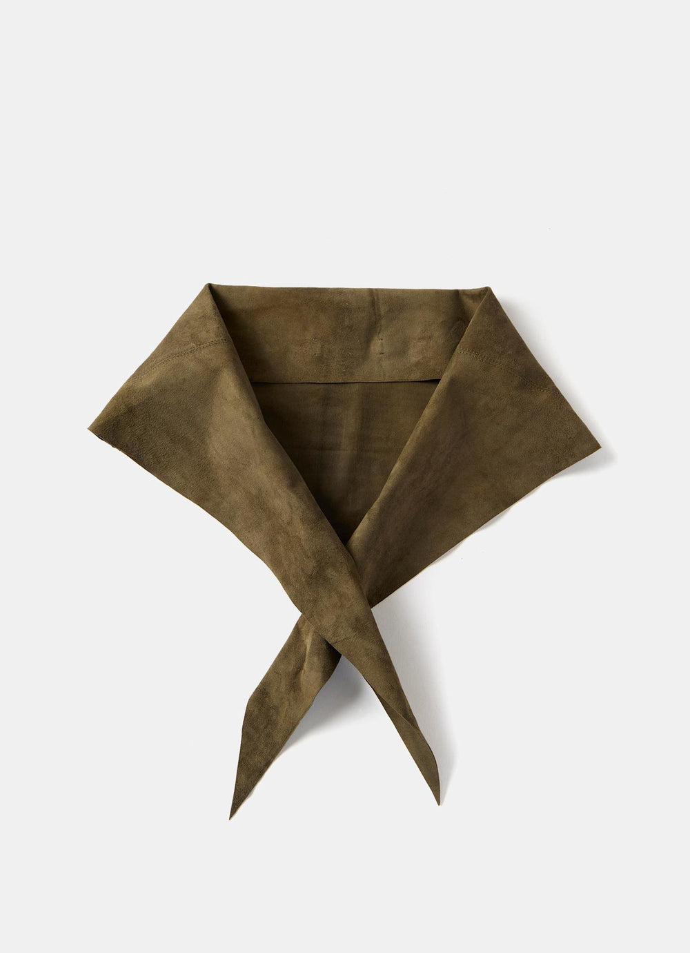 Khaki Suede Mini Triangle Neck Scarf
