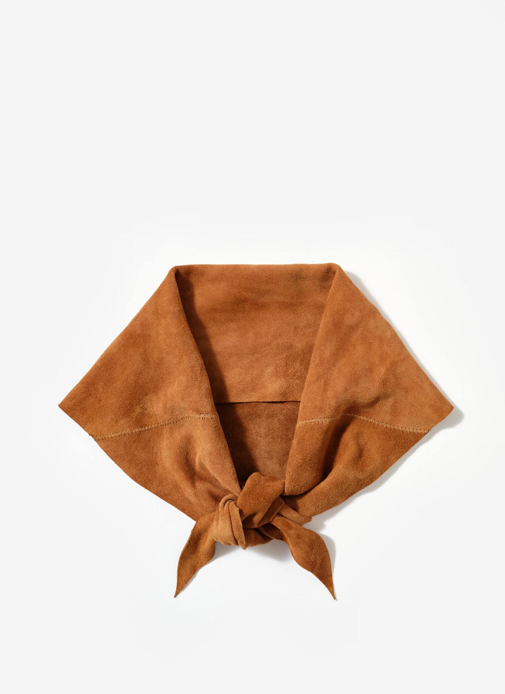 Tan Suede Mini Triangle Neck Scarf