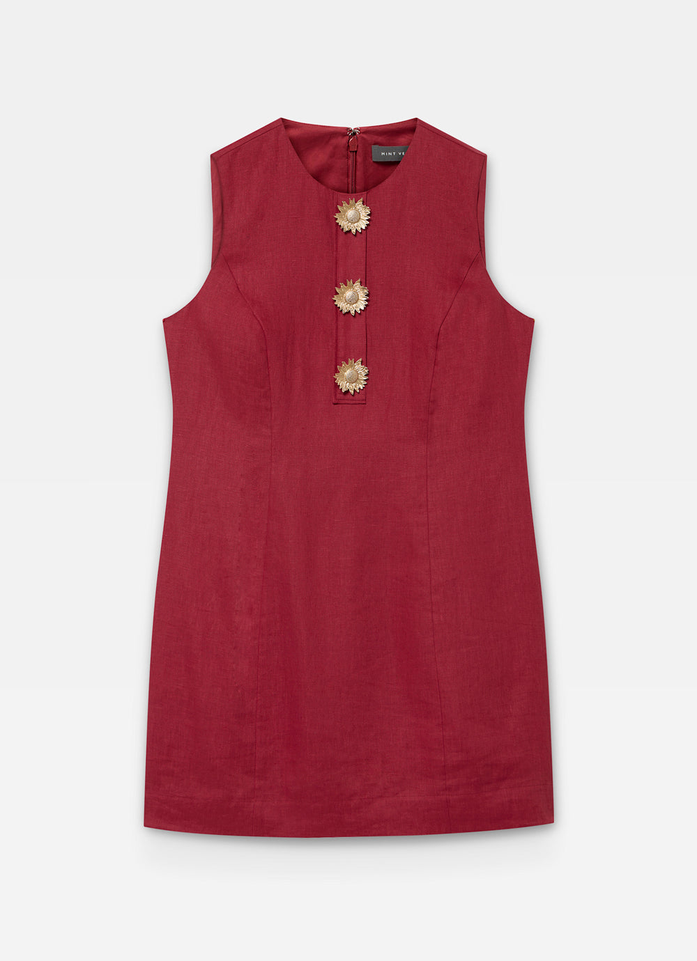 Mint Velvet Red Beige Sunray Button Mini Dress | Size 6 | Red | Sleeveless | Crew Neck Mint Velvet Red Beige Sunray Button Mini Dress | Size 6 | Red | Sleeveless | Crew Neck