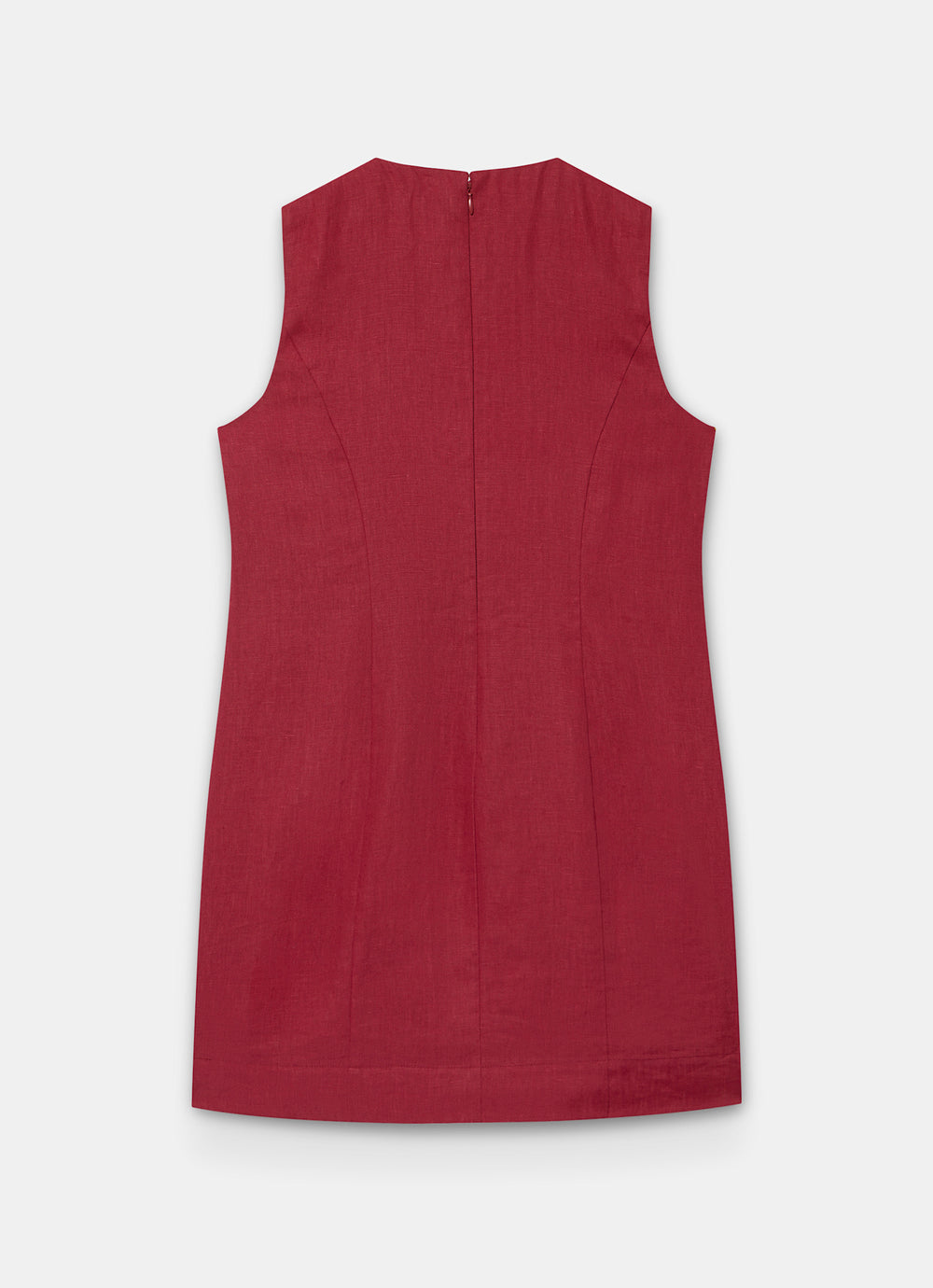 Mint Velvet Red Beige Sunray Button Mini Dress | Size 6 | Red | Sleeveless