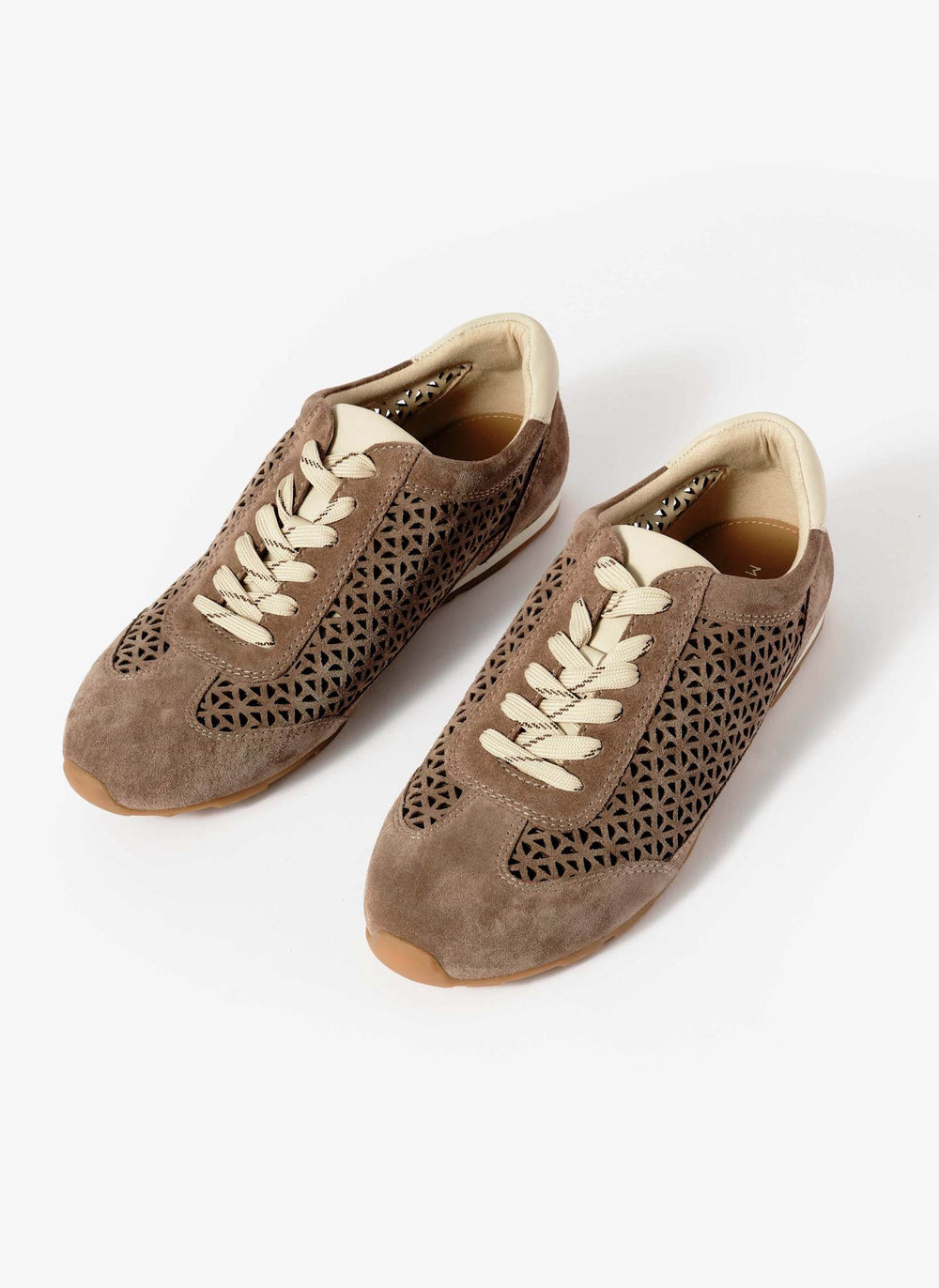 Talia Taupe Suede Cut Detail Trainers