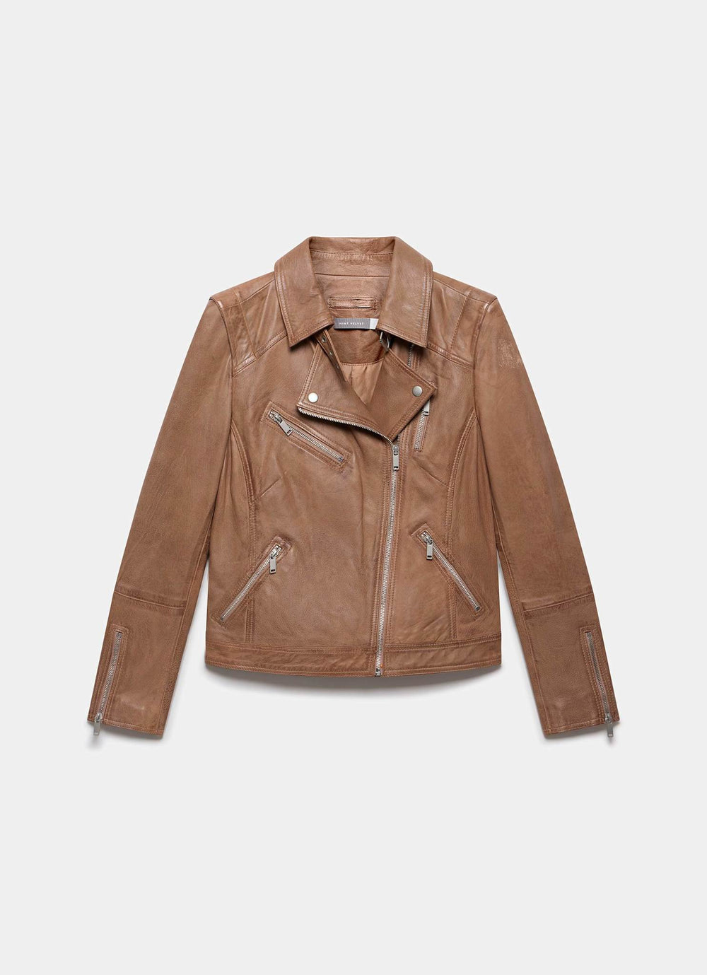 Tan Casual Leather Jacket – Mint Velvet