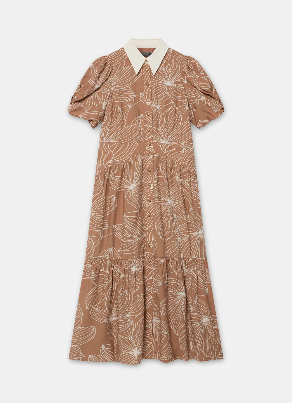 Brown Floral Print Maxi Shirt Dress – Mint Velvet