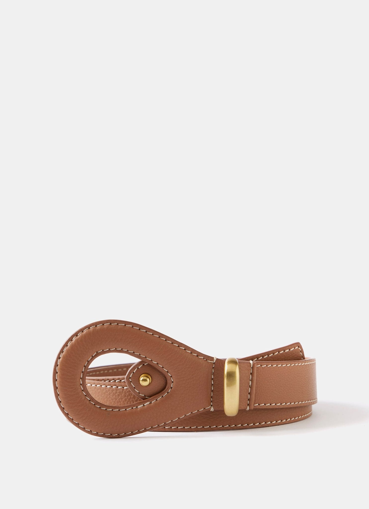 Tan Leather Contrast Stitch Belt – Mint Velvet