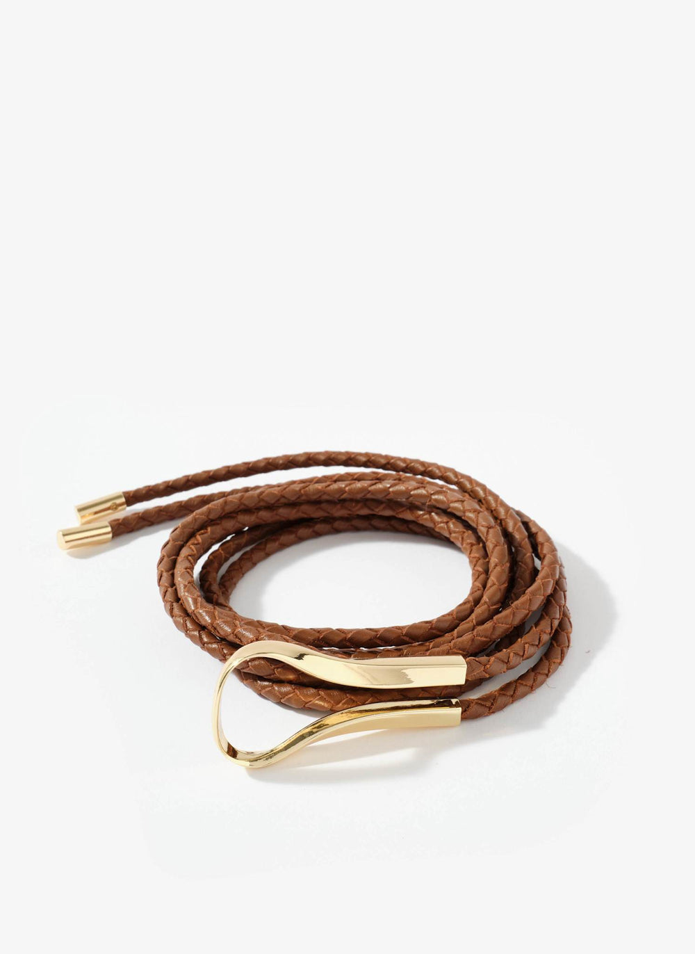 Tan Leather Tie Waist Belt