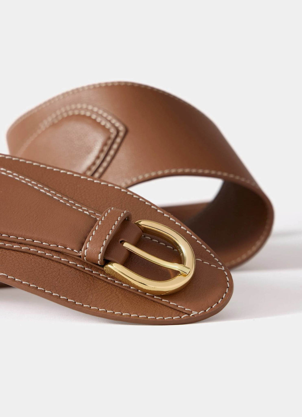 4317 Women\'s Leather Wide Belts Buckle Waist Belt Waistbands Brown Women main image 3