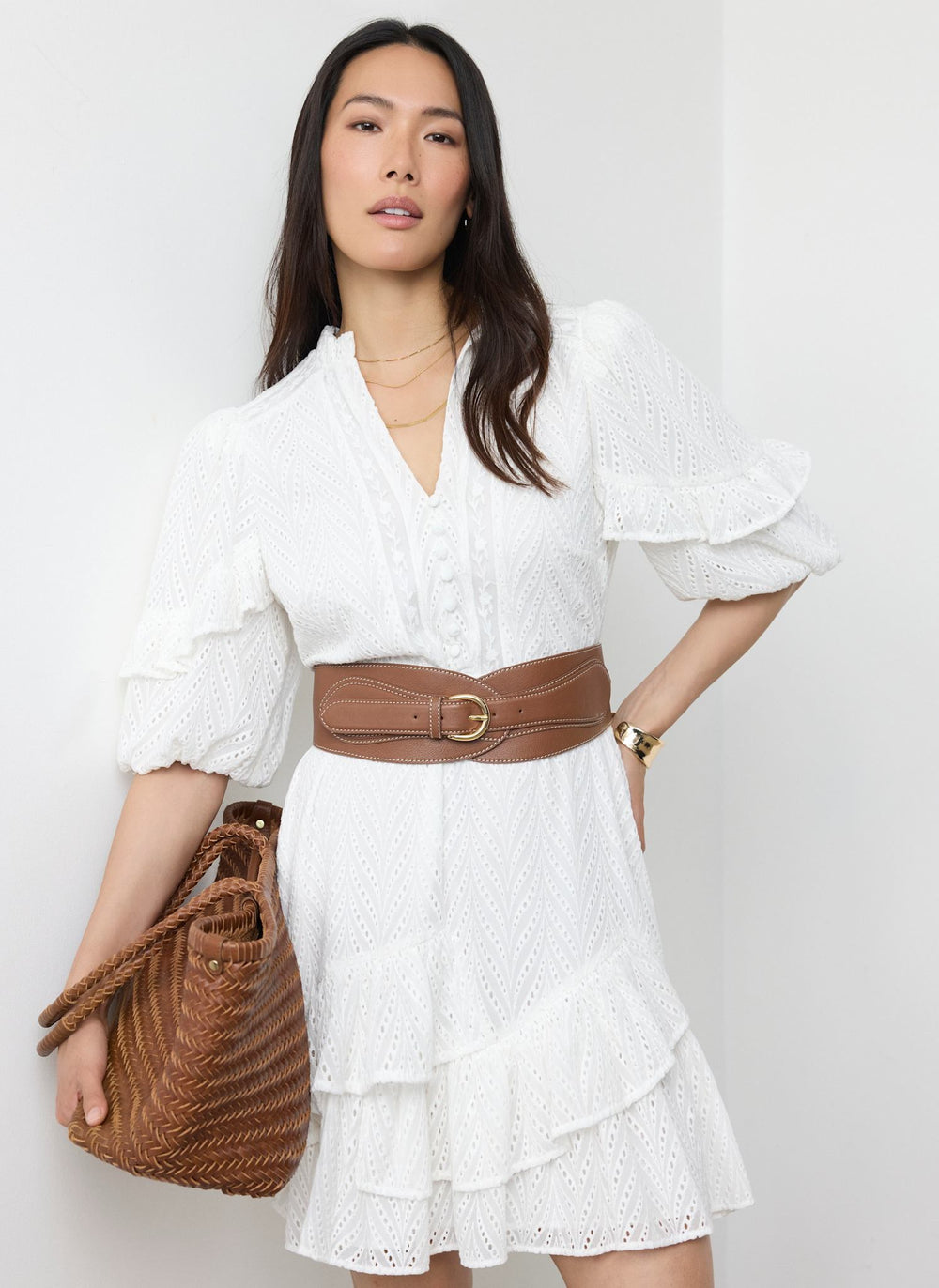 Tan Leather Wide Waist Belt – Mint Velvet