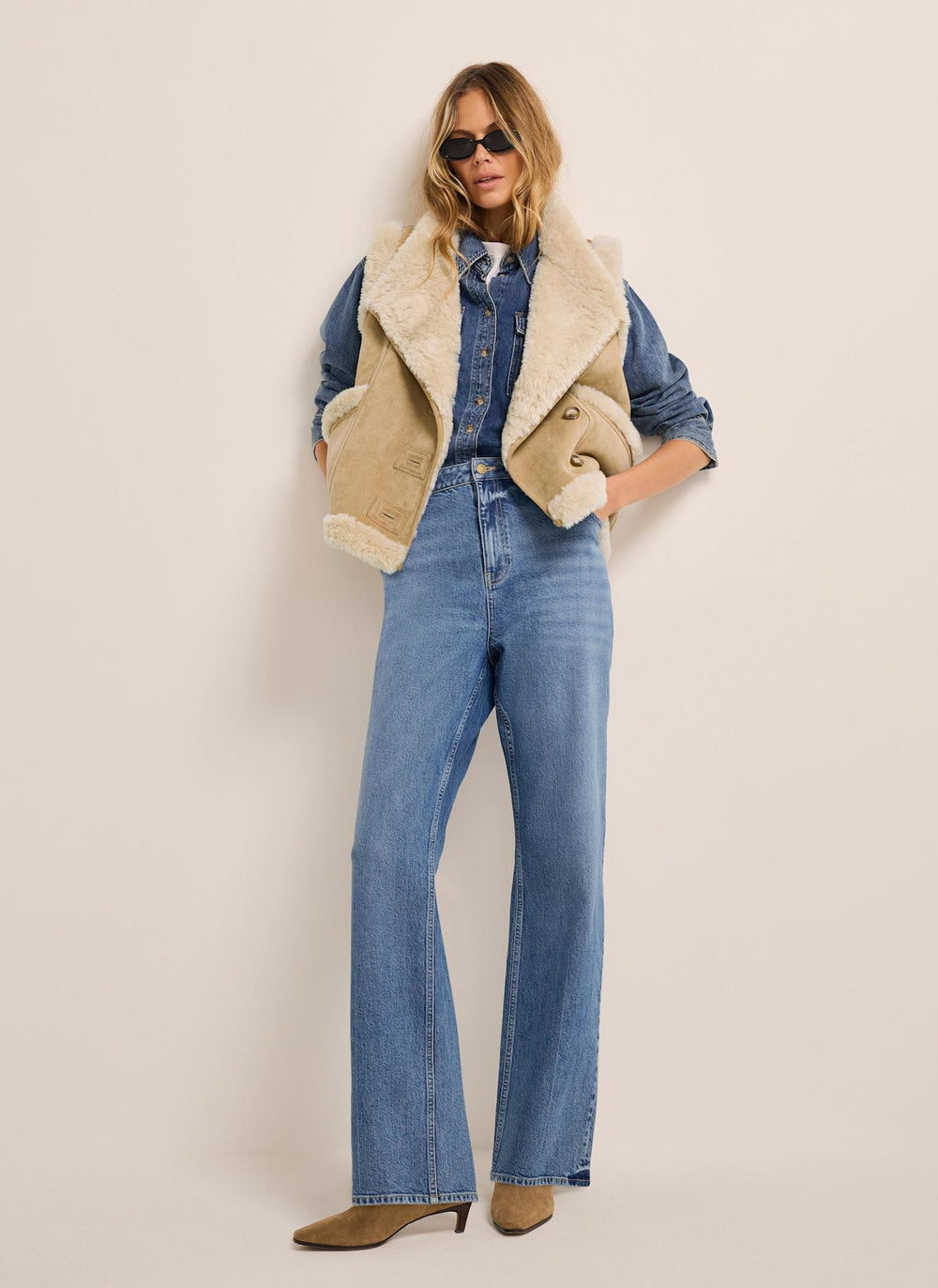 Neutral Faux Fur Gilet