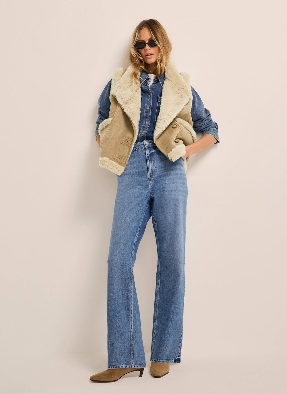 Neutral Faux Fur Gilet