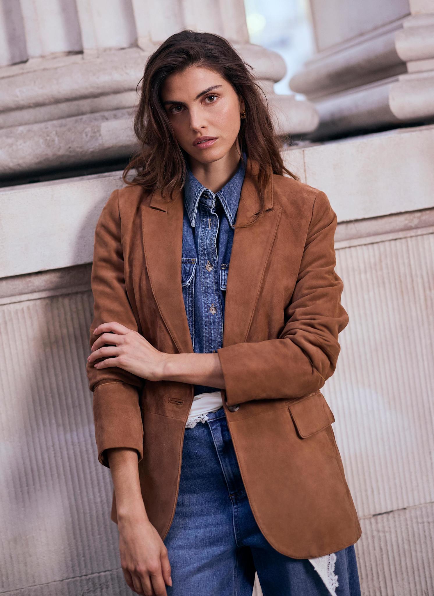Tan Suede Blazer – Mint Velvet