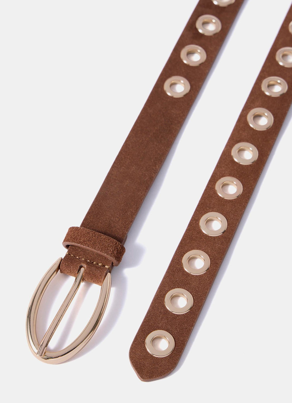 Tan Suede Eyelet Belt