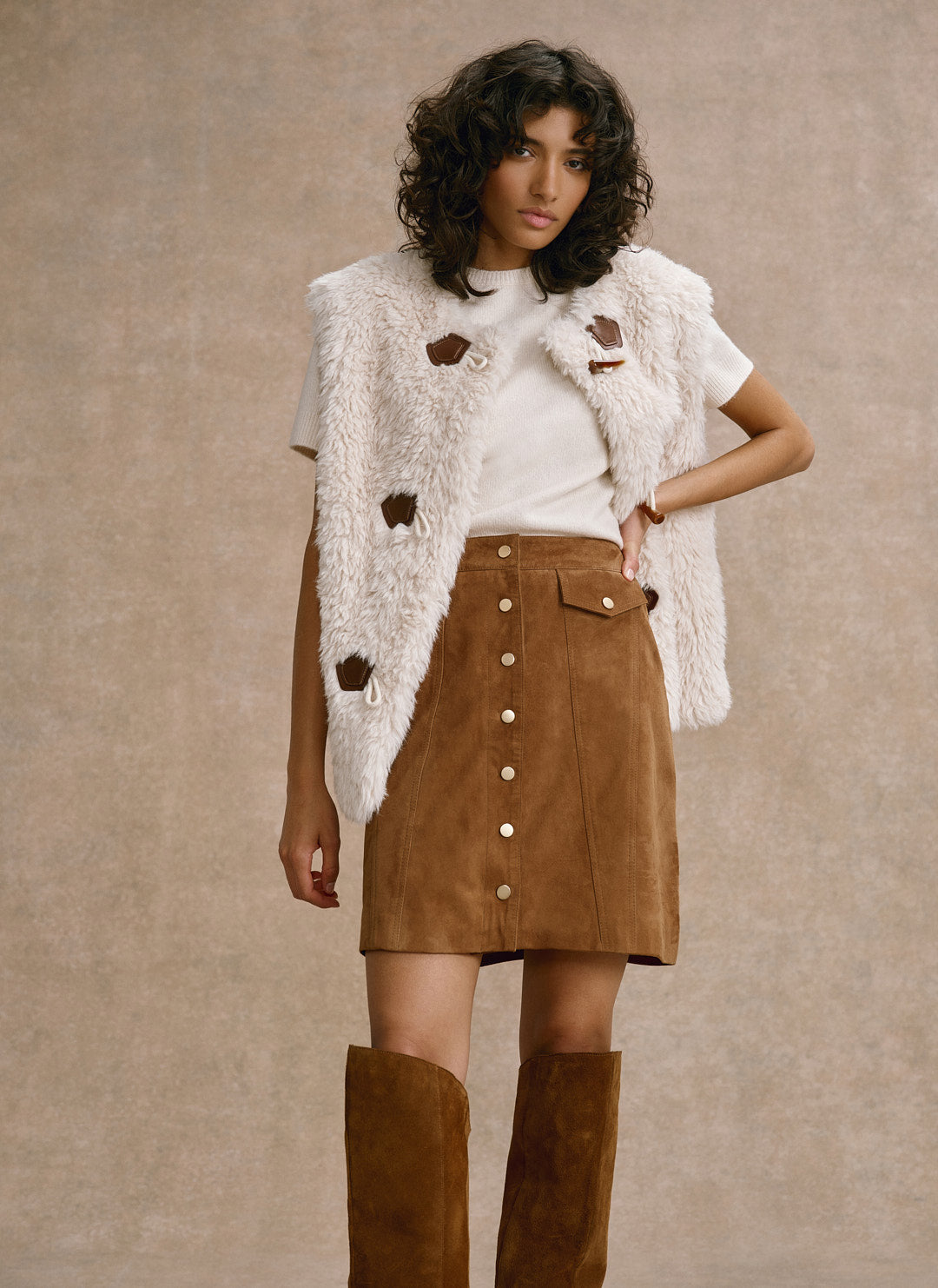 Tan Suede Mini Skirt – Mint Velvet