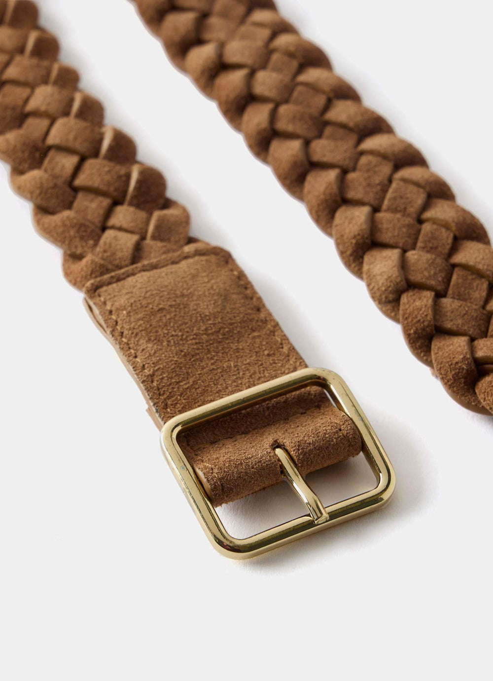 Tan Suede Woven Belt