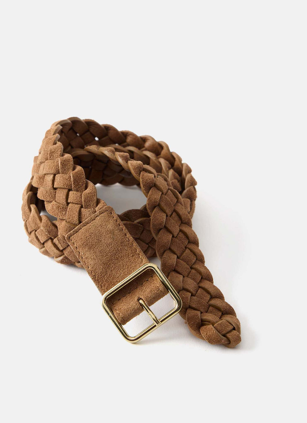 Tan Suede Woven Belt
