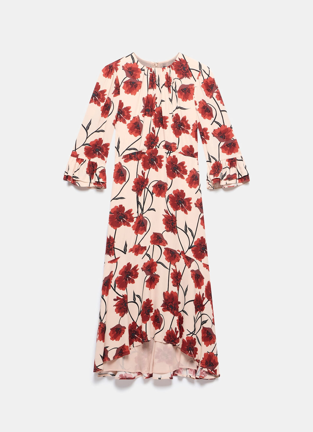 Neutral Floral Print Midi Dress – Mint Velvet