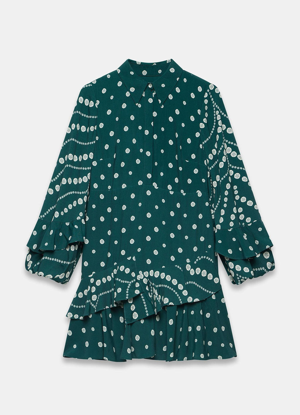 Teal Printed Ruffle Mini Dress Mint Velvet Teal Printed Ruffle Mini Dress Mint Velvet