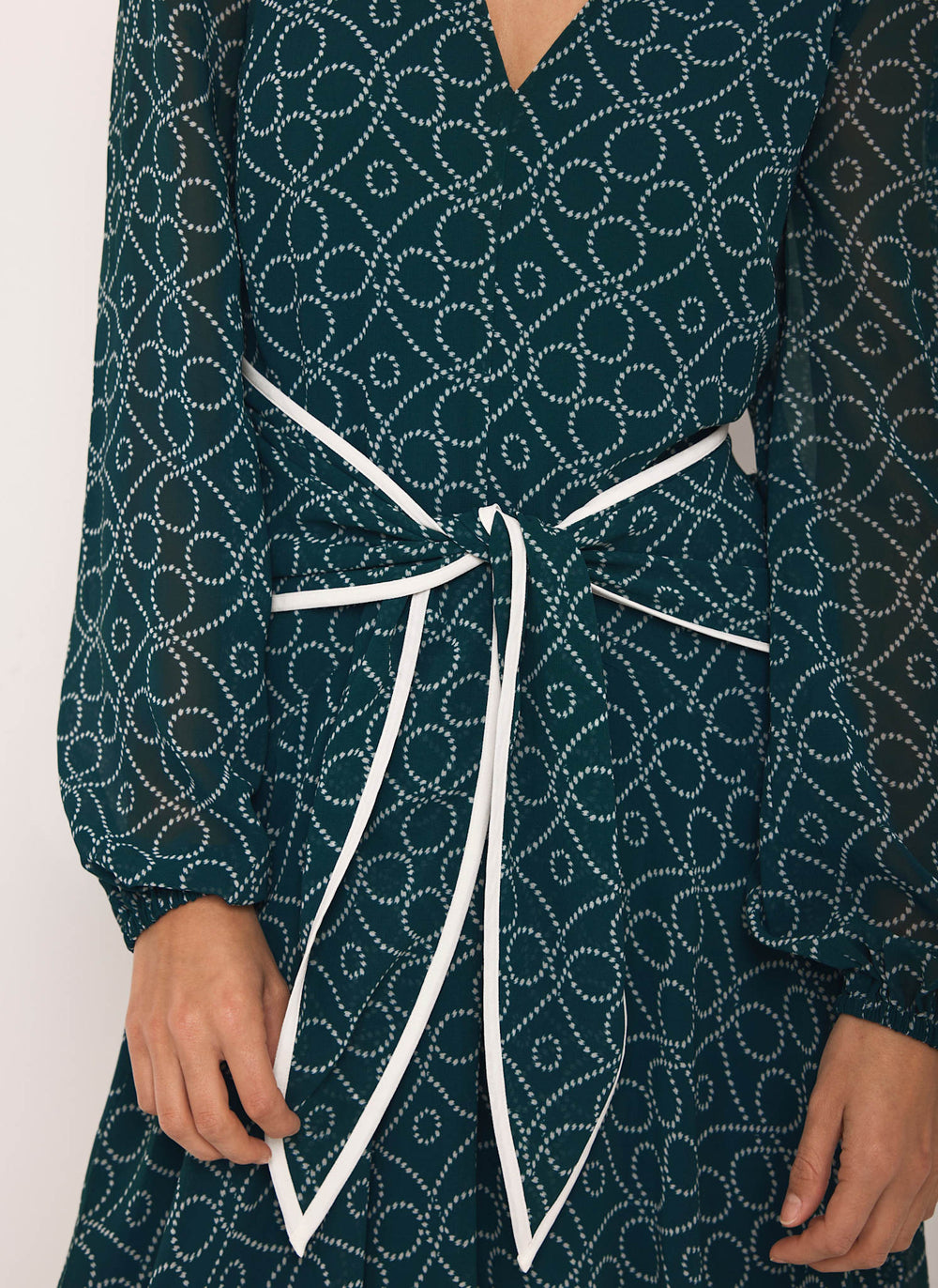 Teal Print Tie Maxi Dress