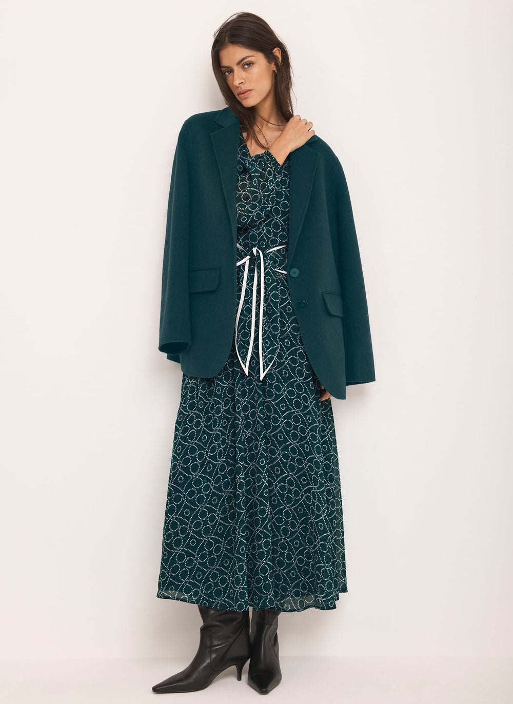 Mint Velvet Women's Print Tie Maxi Dress - Green - Size 14 Mint Velvet Women's Print Tie Maxi Dress - Green - Size 14