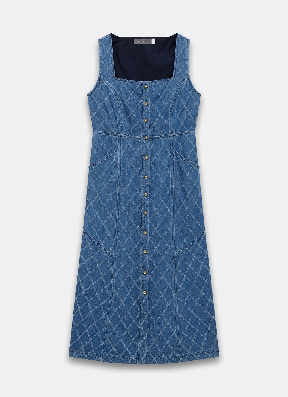 Indigo Denim Midi Dress Mint Velvet Indigo Denim Midi Dress Mint Velvet