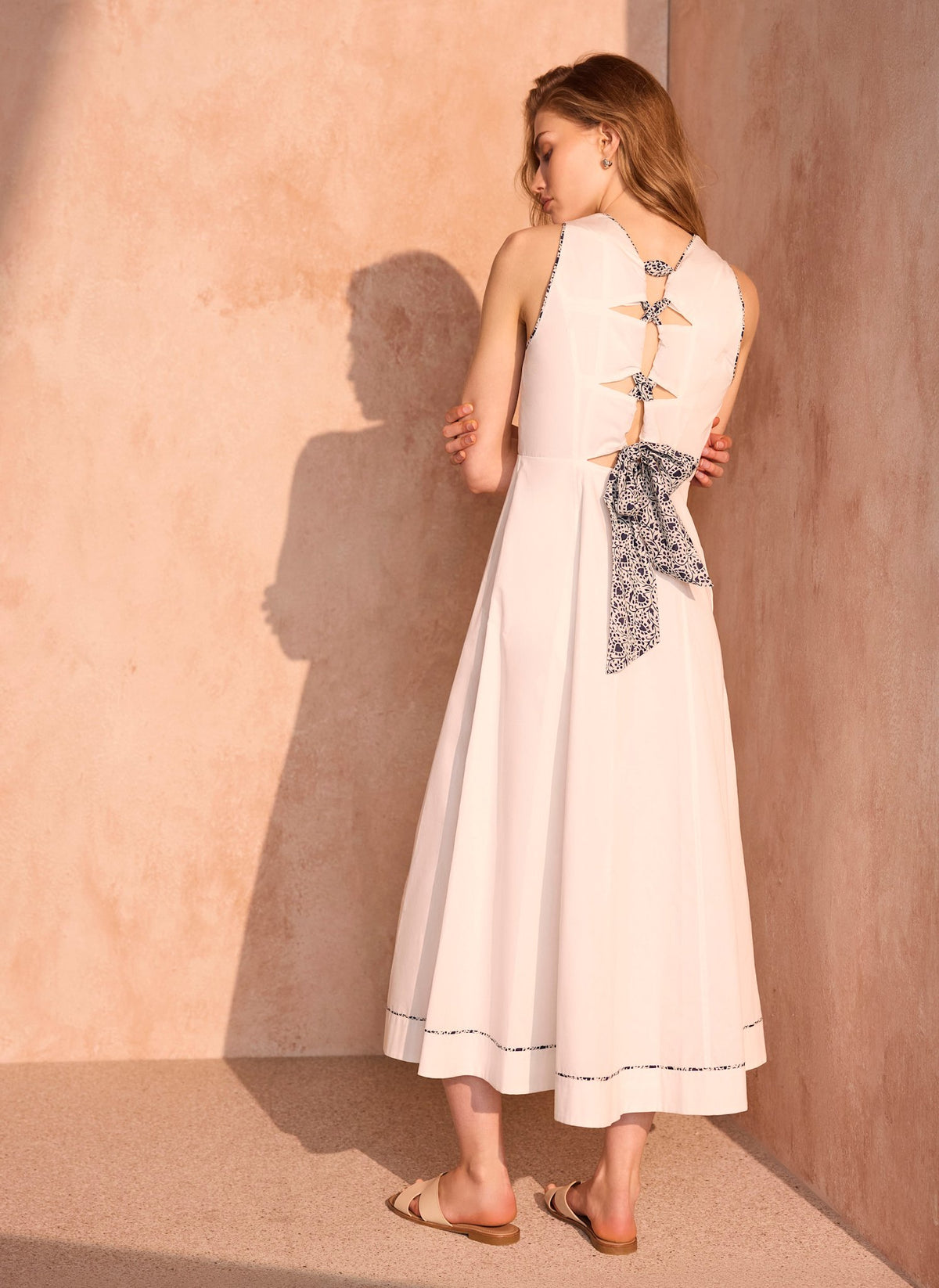 midi tie back dress White Cotton Detail – Mint Velvet quinceanera dress sequins 100% Polyester [US Warehouse] Pink 1920s Size:2XLG