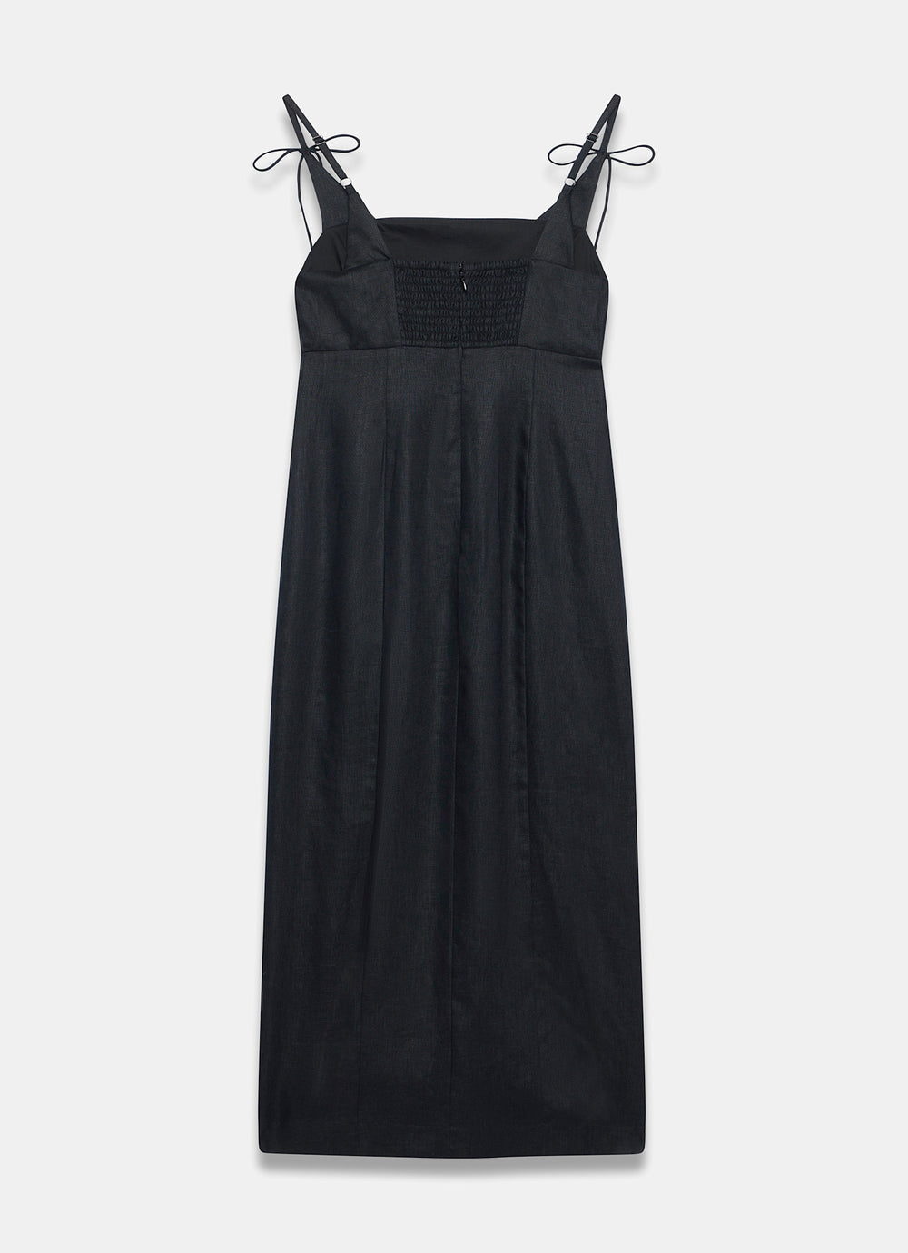 Black Linen Bow Detail Midi Dress – Mint Velvet