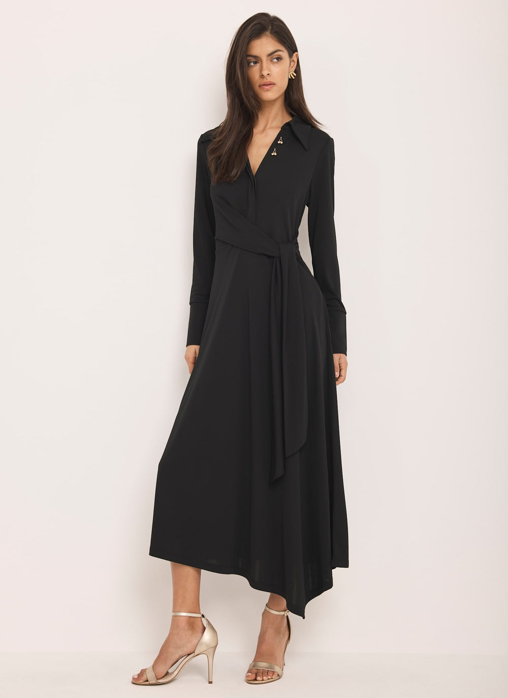 Black Tie Front Maxi Dress  Mint Velvet