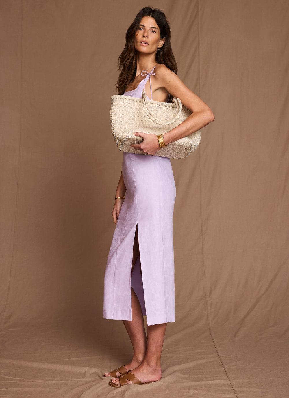 Lilac Linen Bow Detail Midi Dress Mint Velvet Lilac Linen Bow Detail Midi Dress Mint Velvet