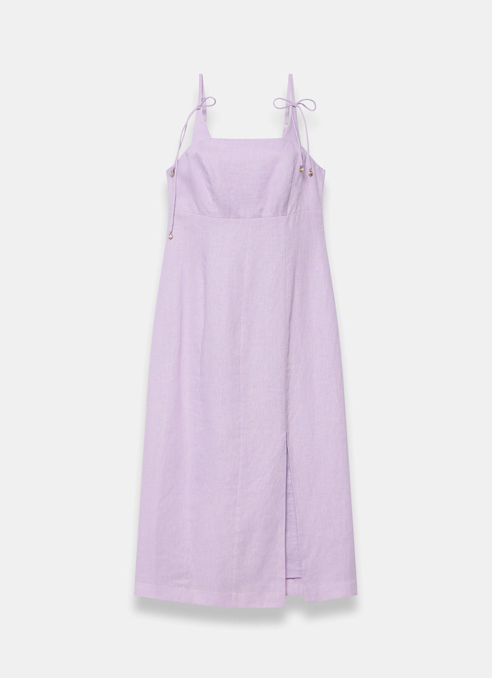 Lilac Linen Bow Detail Midi Dress  Mint Velvet