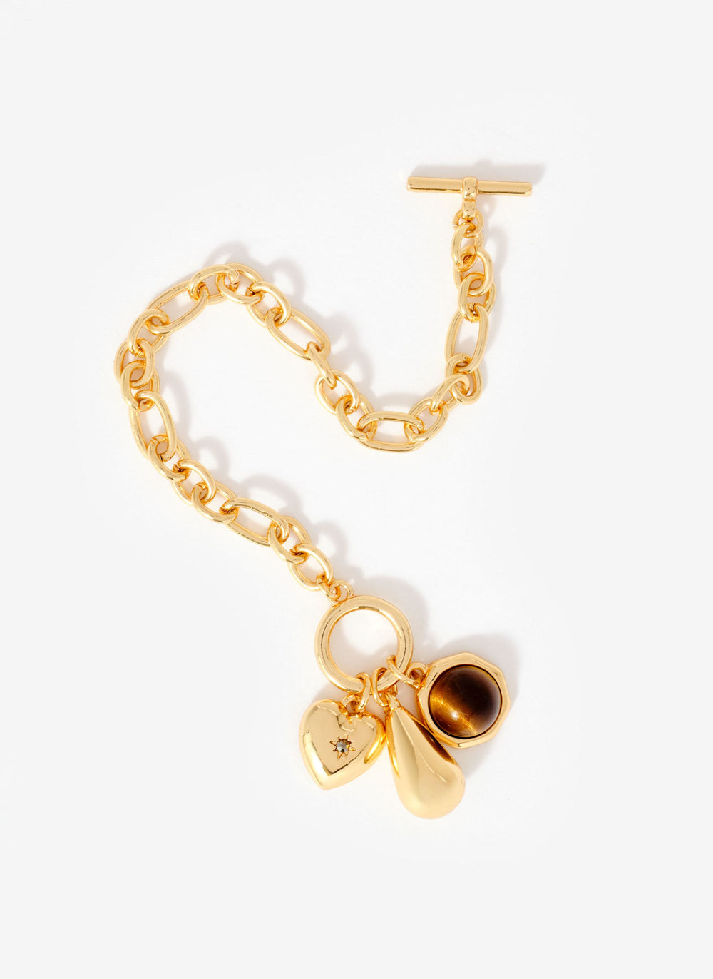 Gold Tone Resin Charm Bracelet