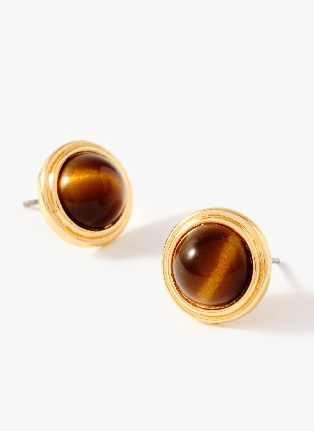 Gold Tone Resin Stud Earrings
