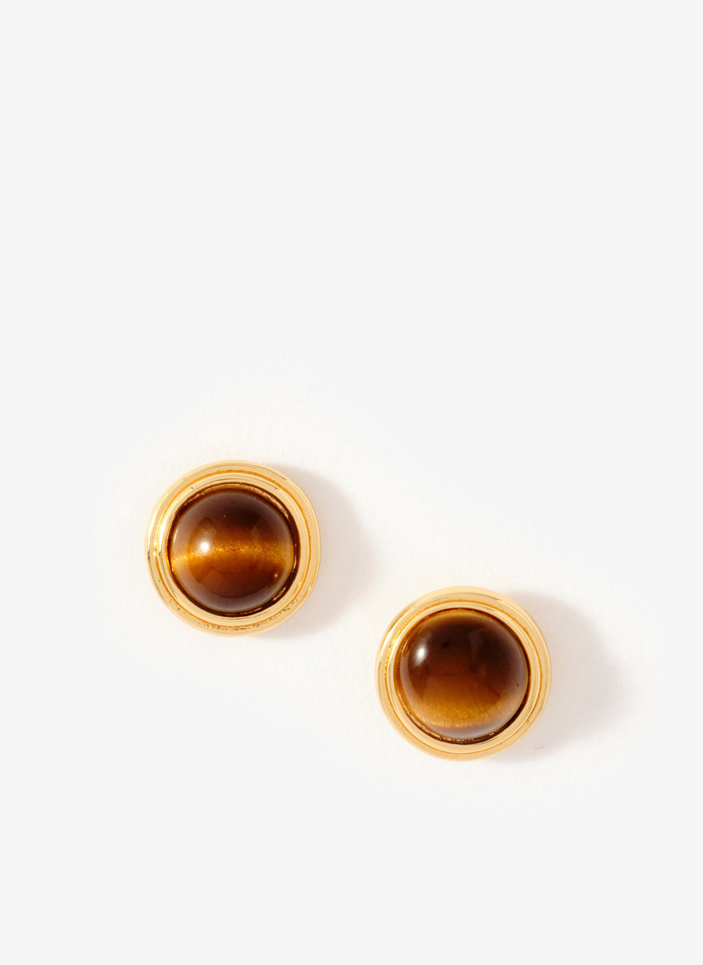 Gold Tone Resin Stud Earrings
