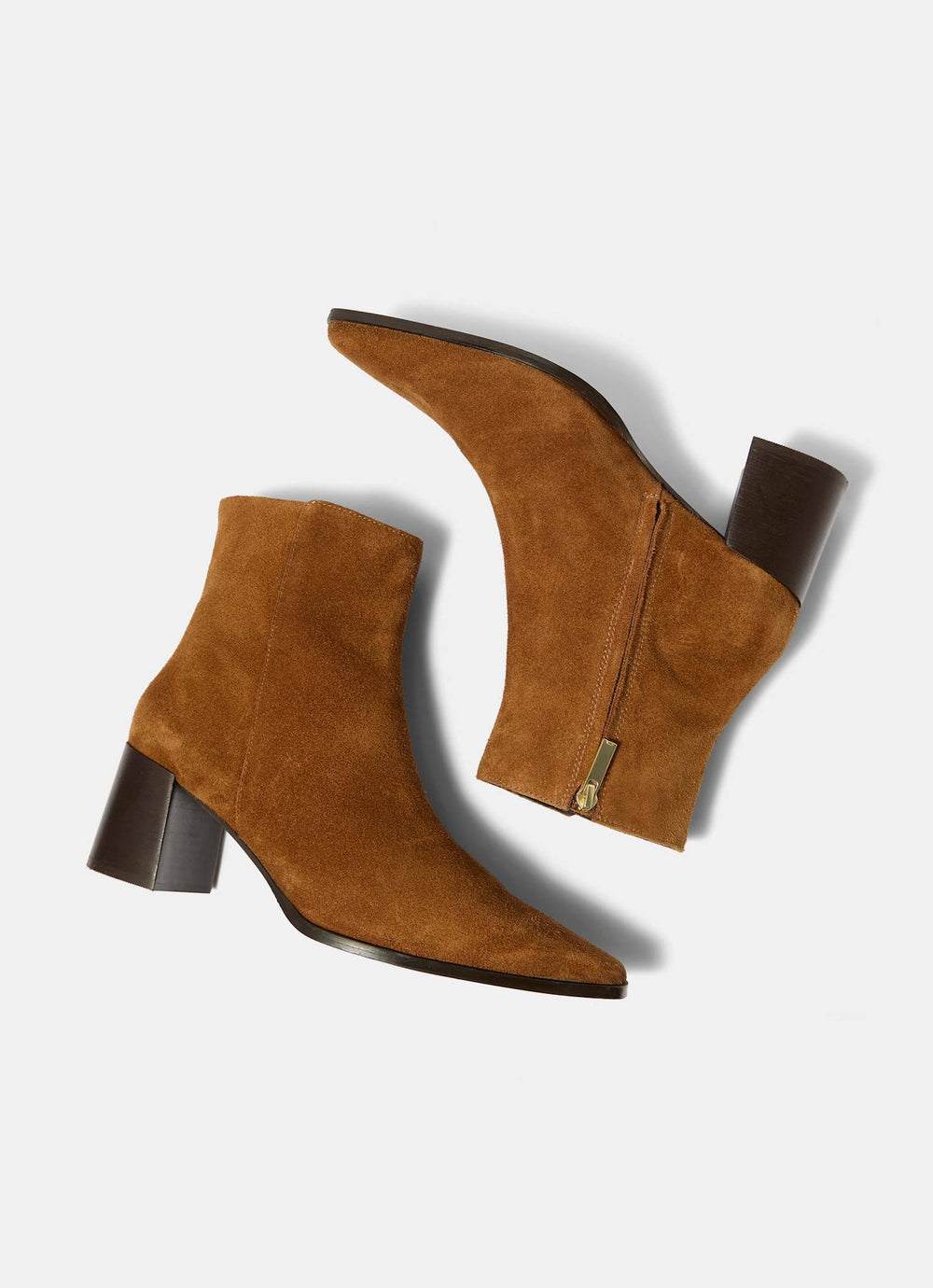 Tilda Tan Suede Block Heel Boots
