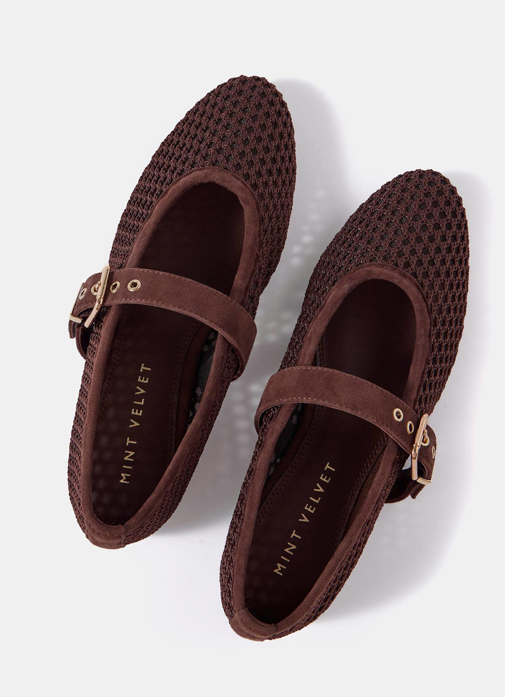 Trixie Brown Mesh Ballet Flat Pumps