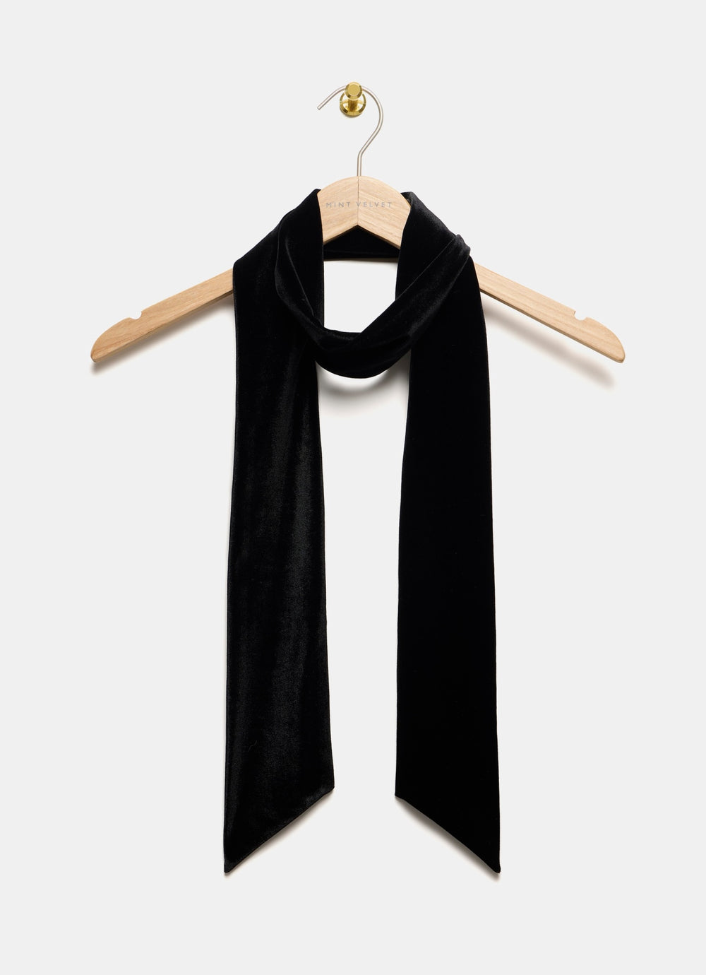 Black Velvet Skinny Scarf
