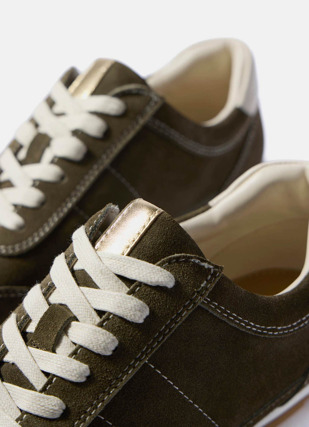 Vick Olive Green Suede Trainers