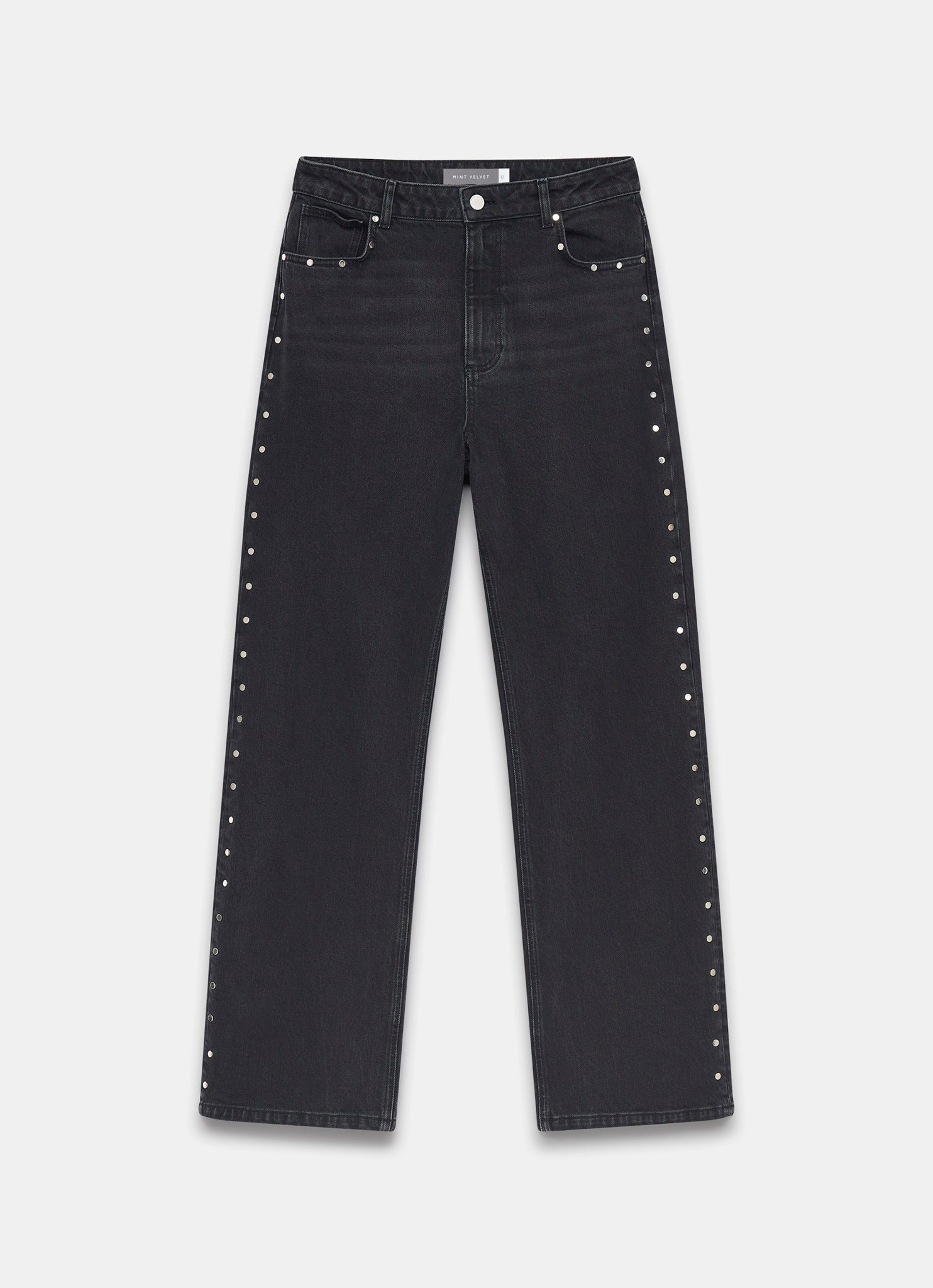 Washed Black Studded Wide Jeans – Mint Velvet